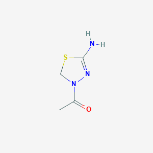 molecular formula C4H7N3OS B1280175 1-(5-Amino-2,3-dihydro-1,3,4-thiadiazol-3-yl)ethan-1-one CAS No. 72926-04-6