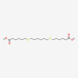 molecular formula C18H34O4S2 B12801751 6-((6-((5-Carboxypentyl)thio)hexyl)thio)hexanoic acid CAS No. 94376-69-9