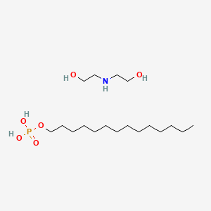 molecular formula C18H42NO6P B12801762 Bis(2-hydroxyethyl)ammonium tetradecyl hydrogen phosphate CAS No. 65104-56-5