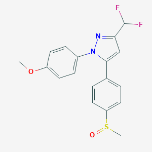 molecular formula C18H16F2N2O2S B128018 3-(Difluoromethyl)-1-(4-methoxyphenyl)-5-(4-(methylsulfinyl)phenyl)pyrazole CAS No. 151506-44-4