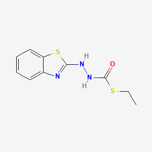 molecular formula C10H11N3OS2 B12801800 S-Ethyl 2-(1,3-benzothiazol-2-yl)hydrazinecarbothioate CAS No. 6961-72-4