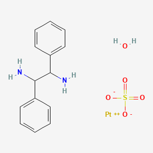 molecular formula C14H18N2O5PtS B12801942 Platinum, aqua(1,2-diphenyl-1,2-ethanediamine-N,N')(sulfato(2-)-O)-, (SP-4-4-(R*,S*))- CAS No. 80657-33-6