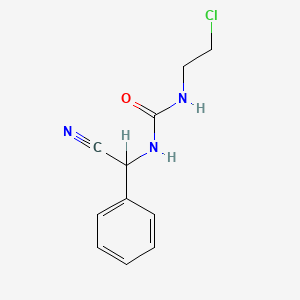 molecular formula C11H12ClN3O B12801971 Urea, 1-(2-chloroethyl)-3-(alpha-cyanobenzyl)- CAS No. 102433-36-3