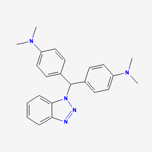molecular formula C23H25N5 B12801979 Benzenamine, 4,4'-(1H-benzotriazol-1-ylmethylene)bis[N,N-dimethyl- CAS No. 19759-89-8