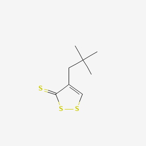 molecular formula C8H12S3 B12801986 3H-1,2-Dithiole-3-thione, 4-neopentyl- CAS No. 6976-85-8