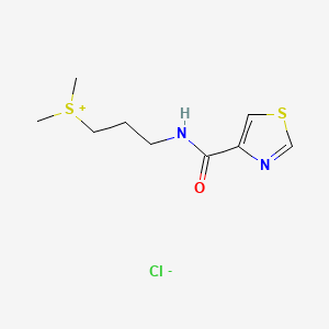 molecular formula C9H15ClN2OS2 B12801999 Dimethyl(3-((4-thiazolylcarbonyl)amino)propyl)sulfonium chloride CAS No. 80337-62-8