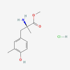 molecular formula C12H18ClNO3 B12802015 Tyrosine, alpha,3-dimethyl-, methyl ester, hydrochloride CAS No. 13265-01-5