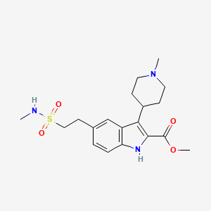 molecular formula C19H27N3O4S B12802021 methyl 3-(1-methylpiperidin-4-yl)-5-[2-(methylsulfamoyl)ethyl]-1H-indole-2-carboxylate 