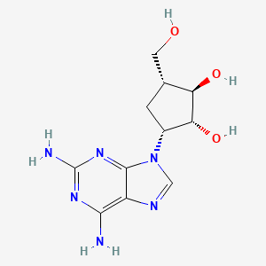 molecular formula C11H16N6O3 B12802022 Carbocyclic-2,6-diaminopurinenucleoside CAS No. 75797-18-1