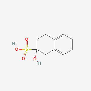 molecular formula C10H12O4S B12802030 Sodium 1,2,3,4-tetrahydro-2-hydroxynaphthalene-2-sulphonate CAS No. 6289-81-2