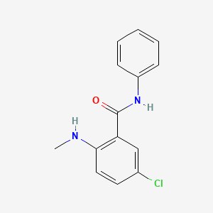 molecular formula C14H13ClN2O B12802116 Benzanilide, 5-chloro-2-(methylamino)- CAS No. 1908-40-3