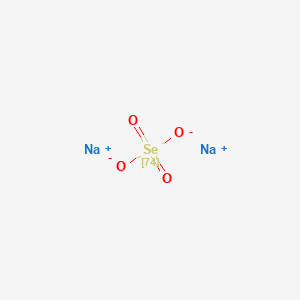 molecular formula Na2O4Se B12802184 Selenic acid (H2(75)SeO4), disodium salt CAS No. 61641-45-0