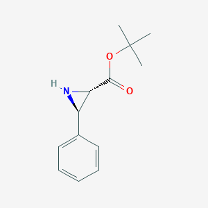 molecular formula C13H17NO2 B12802201 Tert-butyl (2S,3R)-3-phenylaziridine-2-carboxylate 