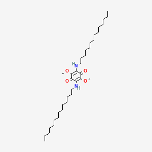 molecular formula C36H66N2O4 B12802202 2,5-Dimethoxy-3,6-bis(tetradecylamino)benzo-1,4-quinone CAS No. 28293-21-2