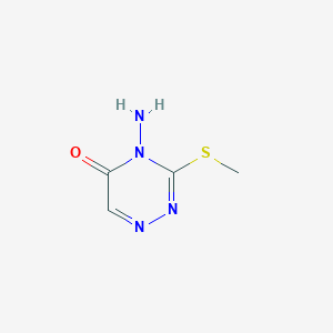 molecular formula C4H6N4OS B1280222 1,2,4-Triazin-5(4H)-one, 4-amino-3-(methylthio)- CAS No. 62036-62-8