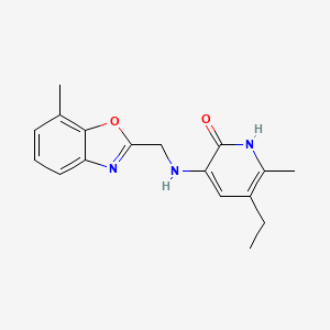 molecular formula C17H19N3O2 B12802248 3-((7-Methyl-Benzoxazol-2-ylmethyl)amino)-5-ethyl-6-methlpyridin-2(1H)-one CAS No. 135525-76-7