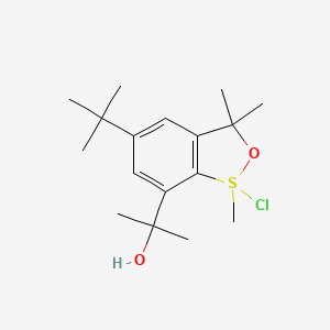 molecular formula C17H27ClO2S B12802269 3H-2,1-Benzoxathiole-7-methanol, 1-chloro-5-(1,1-dimethylethyl)-1,1-dihydro-alpha,alpha,1,3,3-pentamethyl- CAS No. 65434-56-2
