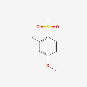 molecular formula C9H12O3S B12802311 Benzene, 4-methoxy-2-methyl-1-(methylsulfonyl)- CAS No. 124052-66-0