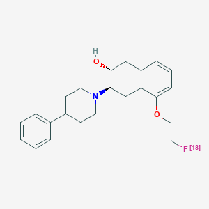 molecular formula C23H28FNO2 B12802505 (18F)Fluoroethoxybenzovesamicol CAS No. 153215-75-9