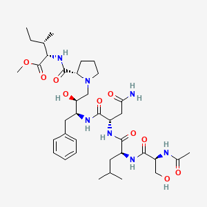 molecular formula C37H59N7O10 B12802554 AcSerLeuAsnPhe(CHOHCH2)ProIleOMe CAS No. 127231-45-2