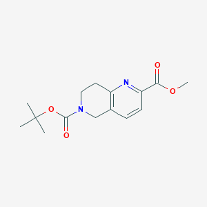 molecular formula C15H20N2O4 B1280256 6-tert-butyl 2-methyl 7,8-dihydro-1,6-naphthyridine-2,6(5H)-dicarboxylate CAS No. 259809-47-7