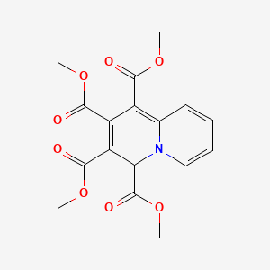 molecular formula C17H17NO8 B12802590 Tetramethyl 4H-quinolizine-1,2,3,4-tetracarboxylate CAS No. 1101-39-9