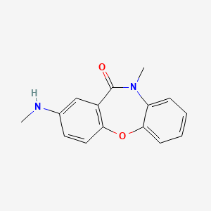 molecular formula C15H14N2O2 B12802633 2-Methylamino-10-methyl-dibenz(b,f)(1,4)oxazepin-11-(10H)-one CAS No. 135810-50-3