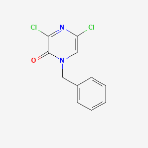 molecular formula C11H8Cl2N2O B1280267 1-苄基-3,5-二氯吡嗪-2(1H)-酮 CAS No. 87486-35-9