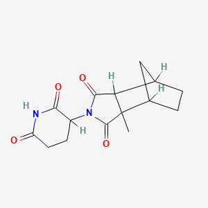 molecular formula C15H18N2O4 B12802695 4,7-Methano-1H-isoindole-1,3(2H)-dione, 2-(2,6-dioxo-3-piperidinyl)hexahydro-3a-methyl- CAS No. 26435-35-8