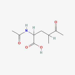 molecular formula C9H15NO4 B12802703 N-Acetyl-4-methyl-5-oxonorleucine CAS No. 92989-19-0