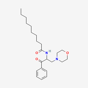 molecular formula C23H36N2O3 B12802731 2-Decanoylamino-3-morpholinopropiophenone CAS No. 73257-89-3