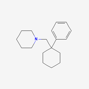 molecular formula C18H27N B12802742 Piperidine, 1-((1-phenylcyclohexyl)methyl)- CAS No. 88780-94-3