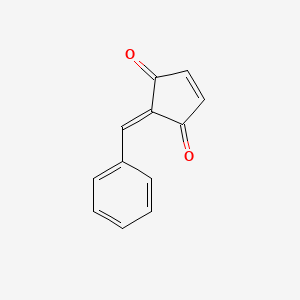 molecular formula C12H8O2 B12802772 2-Benzylidenecyclopent-4-ene-1,3-dione CAS No. 34428-29-0
