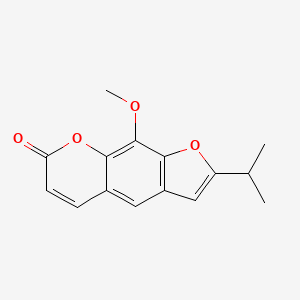 molecular formula C15H14O4 B12802806 Furo(3,2-g)chromen-7-one, 9-methoxy-2-propan-2-yl- CAS No. 121498-44-0