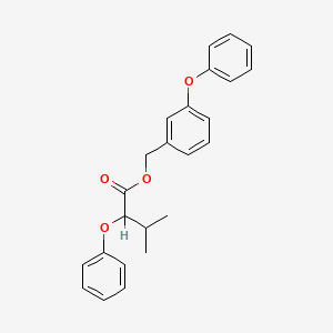molecular formula C24H24O4 B12802810 Butanoic acid, 3-methyl-2-phenoxy-, (3-phenoxyphenyl)methyl ester CAS No. 112473-84-4