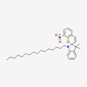 molecular formula C34H48N2O3 B12802824 Spiro(2H-1-benzopyran-2,2'-(2H)indole), 1'-hexadecyl-1',3'-dihydro-3',3'-dimethyl-8-nitro- CAS No. 60168-18-5