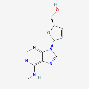 molecular formula C11H13N5O2 B12802865 N-Methyl-2',3'-didehydro-2',3'-dideoxyadenosine CAS No. 117723-57-6