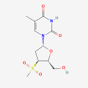 molecular formula C11H16N2O6S B12802887 Thymidine, 3'-deoxy-3'-(methylsulfonyl)- CAS No. 127682-53-5