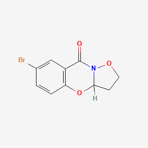molecular formula C10H8BrNO3 B12802890 7-Bromo-3,3a-dihydro-2H,9H-isoxazolo(3,2-b)(1,3)benzoxazin-9-one CAS No. 63482-65-5