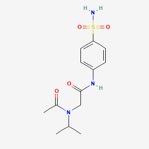 molecular formula C13H19N3O4S B12802898 2-(Acetyl(isopropyl)amino)-N-(4-(aminosulfonyl)phenyl)acetamide CAS No. 64876-49-9