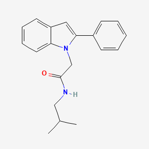 molecular formula C20H22N2O B12802899 N-(2-Methylpropyl)-2-phenyl-1H-indole-1-acetamide CAS No. 163629-05-8
