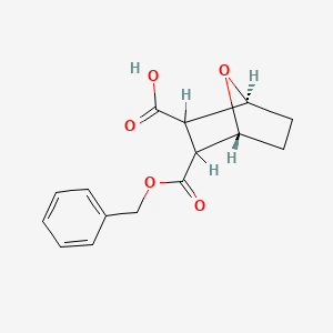 molecular formula C15H16O5 B12802972 exo-cis-7-Oxabicyclo(2.2.1)heptane-2,3-dicarboxylic acid benzyl ester CAS No. 30627-50-0
