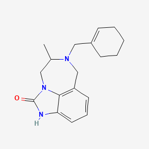 molecular formula C18H23N3O B12802979 6-(1-Cyclohexenylmethyl)-4,5,6,7-tetrahydro-5-methylimidazo-(4,5,1-jk)(1,4)-benzodiazepin-2(1H)-one CAS No. 131515-13-4