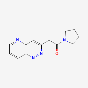 molecular formula C13H14N4O B12802990 Ketone, (1,2,4-benzotriazin-3-YL)methyl 1-pyrrolidinyl CAS No. 80722-69-6