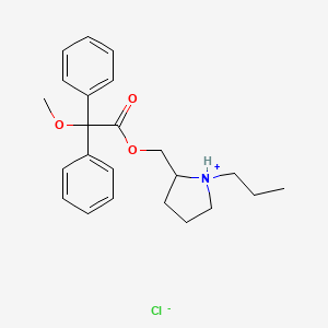 molecular formula C23H30ClNO3 B12803023 Acetic acid, 2,2-diphenyl-2-methoxy-, (1-propyl-2-pyrrolidinyl)methyl ester, hydrochloride CAS No. 3043-08-1
