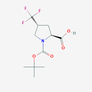 molecular formula C11H16F3NO4 B1280303 (2S,4R)-1-Boc-4-trifluoromethylpyrrolidine-2-carboxylic acid CAS No. 470482-44-1