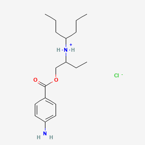 molecular formula C18H31ClN2O2 B12803041 1-(4-aminobenzoyl)oxybutan-2-yl-heptan-4-ylazanium;chloride CAS No. 69780-97-8