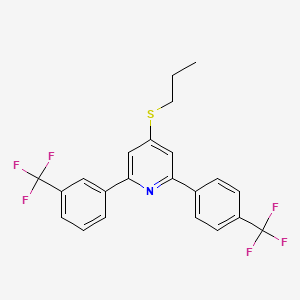 molecular formula C22H17F6NS B12803081 Pyridine, 4-(propylthio)-2-(3-(trifluoromethyl)phenyl)-6-(4-(trifluoromethyl)phenyl)- CAS No. 136490-14-7