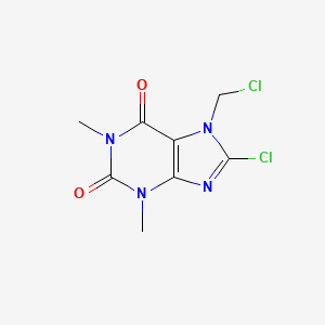 molecular formula C8H8Cl2N4O2 B12803087 8-Chloro-7-(chloromethyl)-1,3-dimethyl-3,7-dihydro-1h-purine-2,6-dione CAS No. 10381-83-6