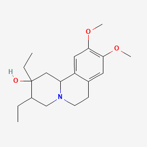 molecular formula C19H29NO3 B12803095 2,3-Diethyl-1,3,4,6,7,11b-hexahydro-9,10-dimethoxy-2H-benzo(a)quinolizin-2-ol CAS No. 1236-97-1